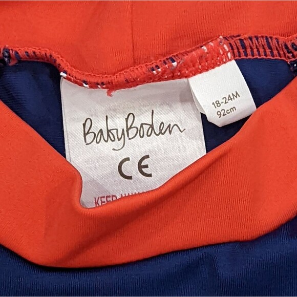 Baby Boden Mini blue red dinosaur swim rashguard toddler boy size 18 24 months - Picture 5 of 5
